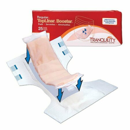 TRANQUILITY TOPLINER TopLiner Added Absorbency Incontinence Booster Pad, 23/4 x 14in, 25PK 2070